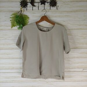 Focus Casual Life Taupe Boxy Lagenlook Minimalist Tee